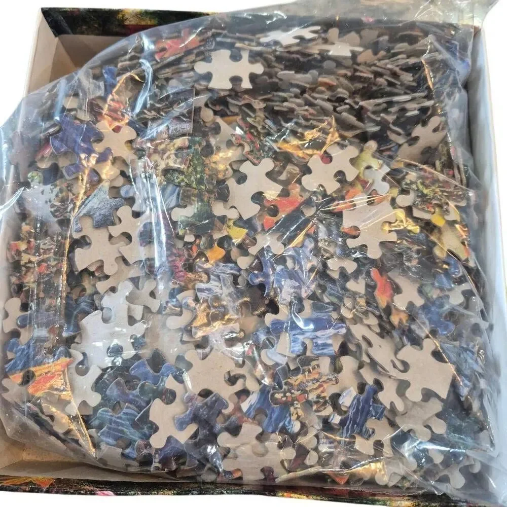 Art Gallery Fall Feather & Foliage 1000 pc Jigsaw Puzzle, GUC tape on box